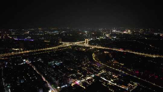 江苏南京城市夜景灯光中华门东秦淮河夜景