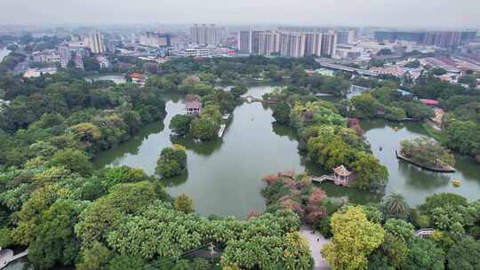 佛山地标禅城中山公园航拍