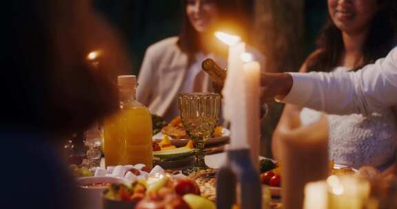 蜡烛、婚礼、晚宴、朋友
