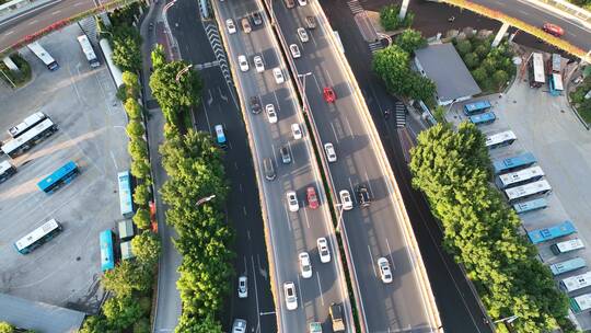 航拍福州闽江尤溪洲大桥道路江景