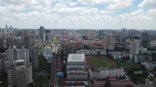 上海虹口区四川北路全景4K航拍