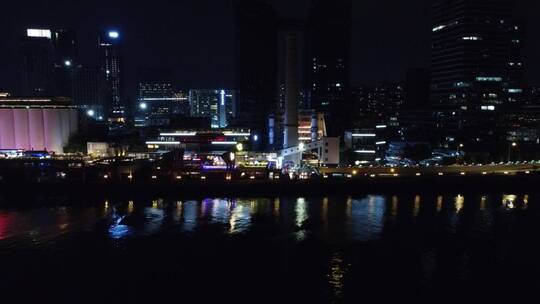 广东省广州市市中心城市夜景航拍