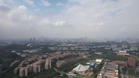 广州城市大景大学城航拍