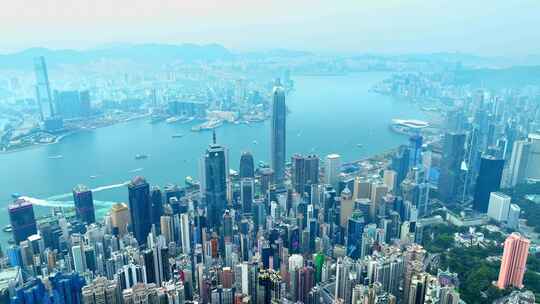 上升环绕香港CBD建筑航拍视频4K30P