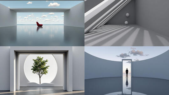 高端地产建筑光影艺术空间室内极简概念设计