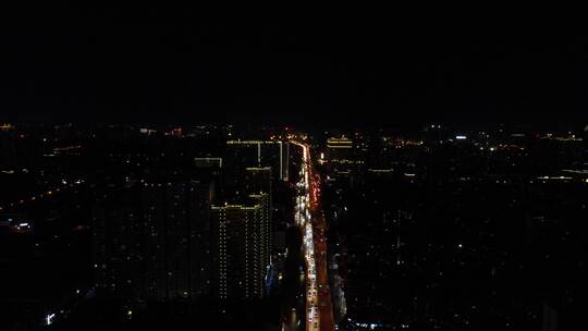湖南 长沙 城市 夜景 交通 航拍