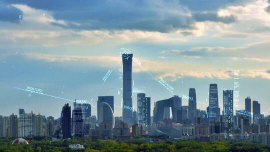 智慧城市北京地标数字科技摩天楼5G时代视频素材模板下载