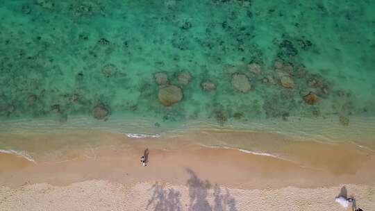 海南海岸海边海浪俯拍唯美大海美丽风景航拍