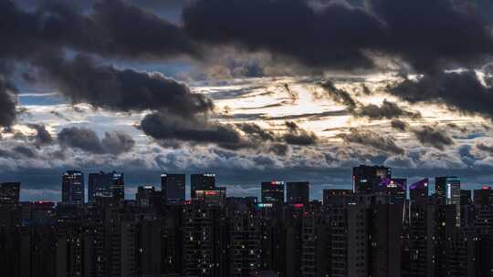 成都高新夜景流云延时