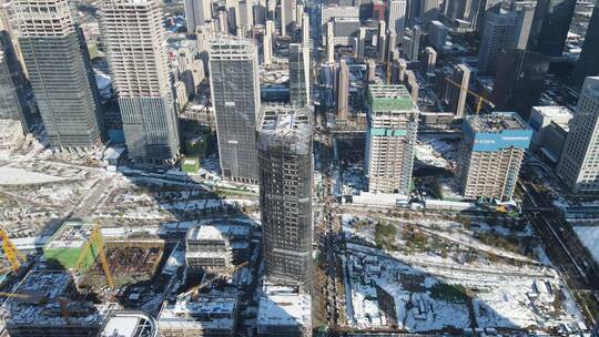 山东济南城市风光地标建筑航拍