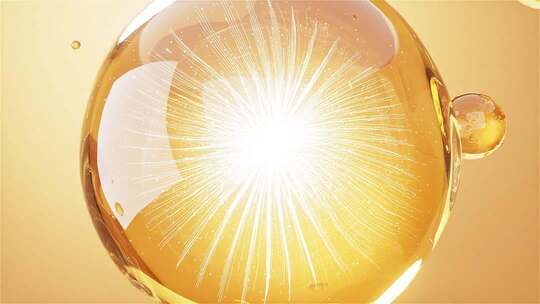 金色护肤精华祛斑美白修复皮肤斑点动画