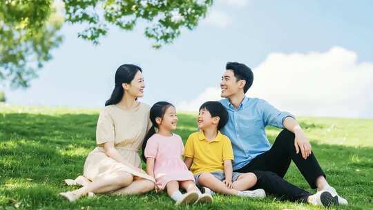 幸福美好生活安居乐业休闲娱乐公园和谐社会