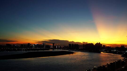 泉州晋江城市傍晚日落夕阳晚霞日出晨曦延时视频素材模板下载