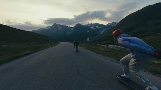 长板速降运动FPV航拍