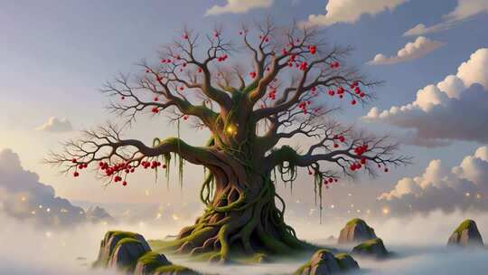 奇幻风格古树云端景观