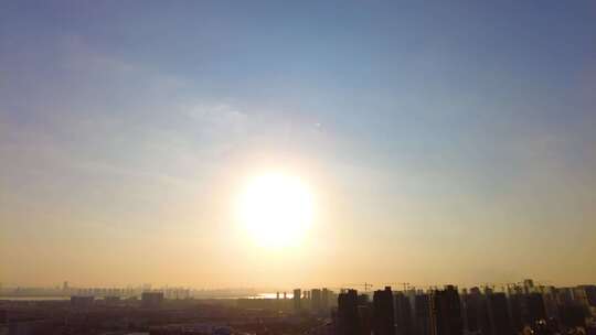 城市夕阳西下日转夜延时摄影风景视频素材