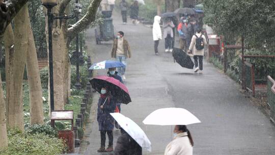 杭州西湖雪景苏堤