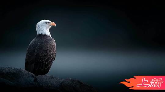 雄鹰傲立岩石之巅尽显王者风范