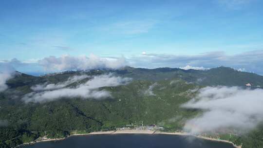 大山海岛风车云海自然风光航拍