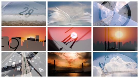 时间流逝 双重曝光高清在线视频素材下载