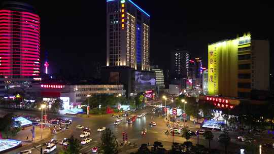 航拍江苏徐州城市夜景