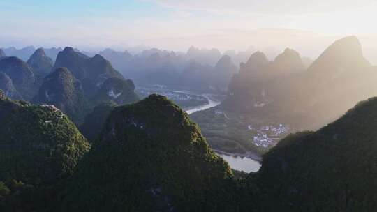 桂林山水漓江晨曦