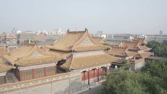 航拍内蒙古呼和浩特市玉泉区大召无量寺