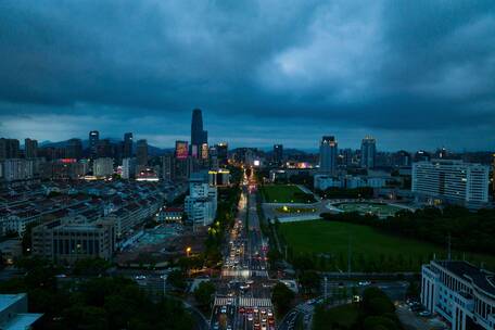 雨后的椒江延时夜景