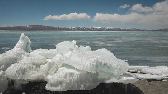 河流湖泊雪山延时摄影