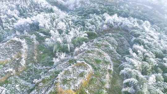 航拍雪峰山雪景素材