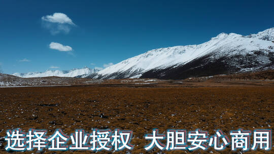 雪山草地视频青藏高原延绵的雪山峡谷平原