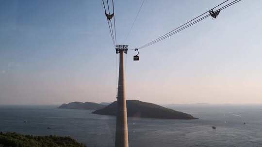 缆车，岛屿，海洋，电缆