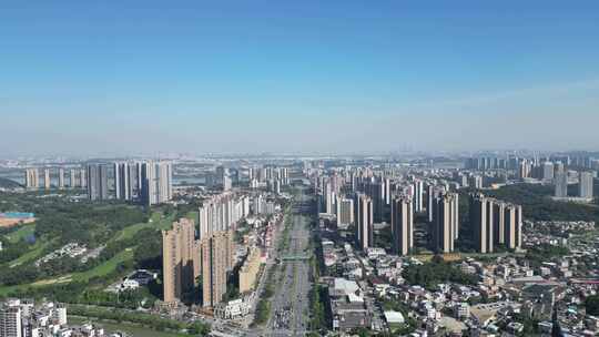 航拍江门大景江门城市建设