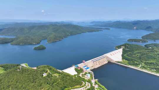 碧流河水库航拍视频素材模板下载