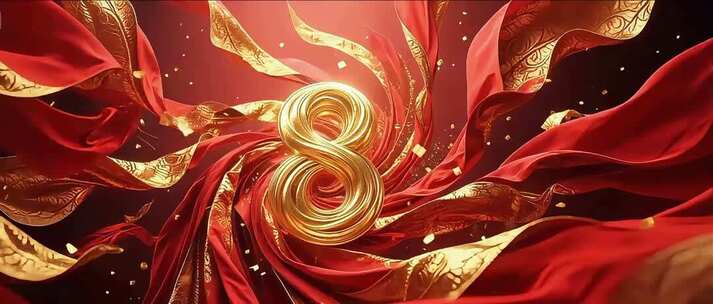 2026新年倒计时金色倒计时红色喜庆8K