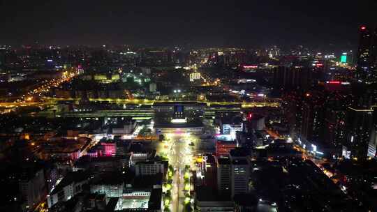 合集昆明火车站夜景航拍