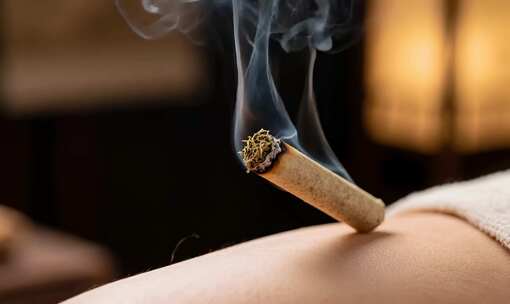 人体艾灸特写素材