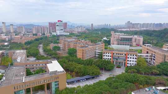 福州大学旗山校区航拍校园风景风光