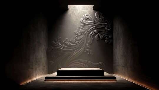 极简空间光影流动展示平台