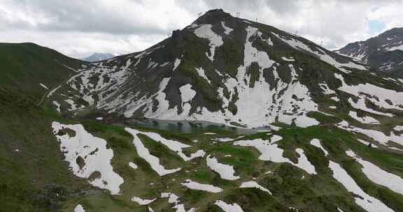 瑞士，山顶，雪，Lac Vert