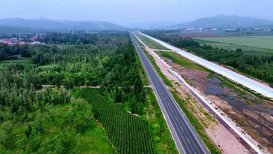 航拍森林树林公路