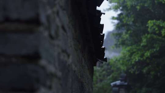 清明雨水古风屋檐惊蛰下雨雨景