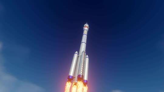 4K模型素材 火箭发射卫星 科技发展