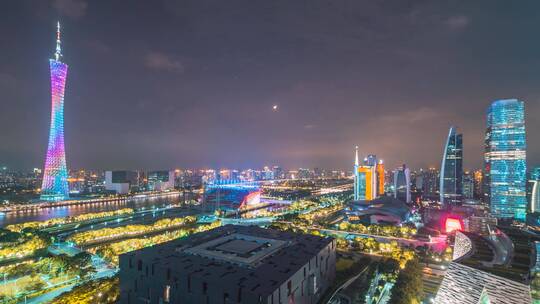 广州_广州塔_广东博物馆夜景延时4K