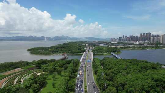 深圳湾人才公园，南山区城市风光