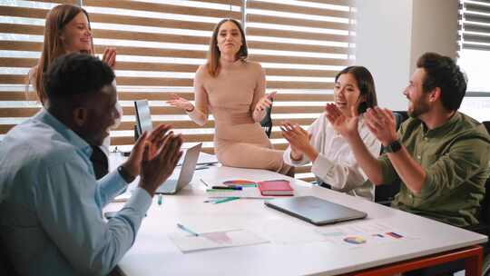 同事，会议，庆祝，办公室