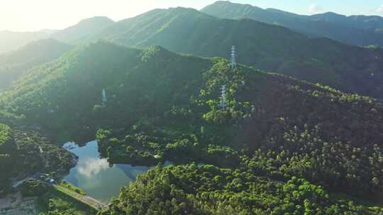 4k广东绿水青山水库巡视自然风光航拍