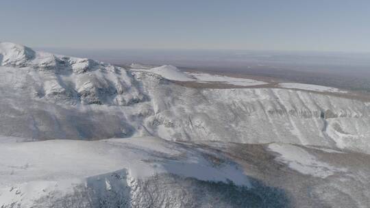 冬季唯美长白山山峰积雪航拍