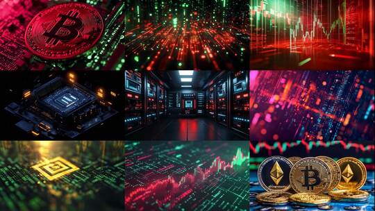 加密货币数字货币跃动科技脉搏金融创新无限高清在线视频素材下载