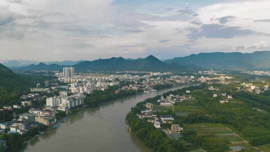 中国桂林市，亚洲著名旅游目的地，鸟瞰
